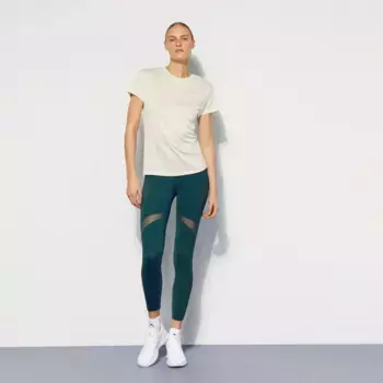 Женские 7/8 леггинсы с тренировочной сеткой Boomerang, темно-зеленый