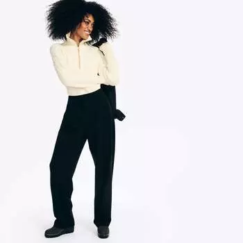 Женские эластичные брюки-клеш с плиссировкой Nautica, цвет midnight black twist