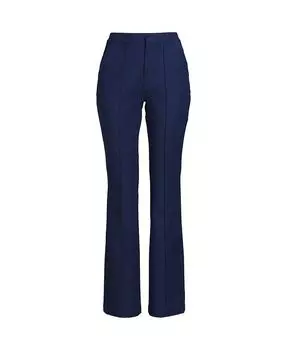 Женские эластичные брюки с защипами и высокой посадкой Lands' End, синий