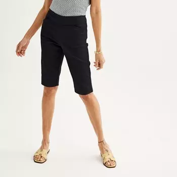 Женские эластичные брюки-скиммеры со средней посадкой Croft & Barrow Effortless, цвет Mineral Black