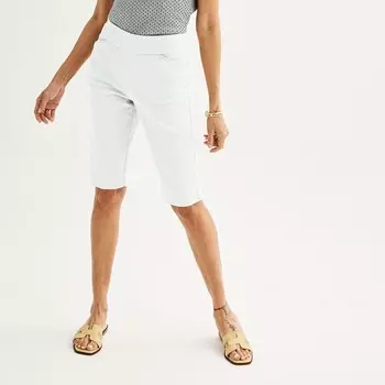 Женские эластичные брюки-скиммеры средней посадки Croft & Barrow Effortless, цвет Bright White