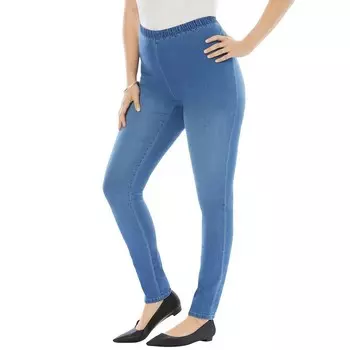 Женские эластичные джинсы скинни скинни Roaman's больших размеров, цвет Light Stonewash Sanded