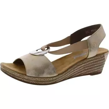 Женские эластичные повседневные туфли на танкетке RIEKER, серебряный