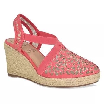 Женские эластичные сандалии Impo Tuccia на танкетке с эффектом памяти и лазерной технологией, цвет Rosey Coral