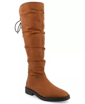 Женские эластичные сапоги до колена Mirinda Tru Comfort из пеноматериала широкого размера Journee Collection, коричневый