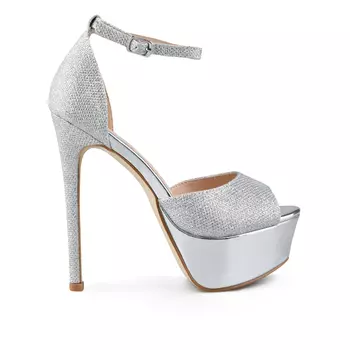 Женские элегантные босоножки серебро Tendenz