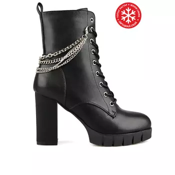 Женские элегантные черные ботинки на теплой подкладке Tendenz