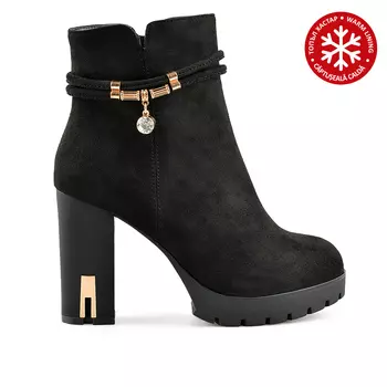 Женские элегантные черные ботинки на теплой подкладке Tendenz