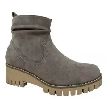 Женские элегантные замшевые ботинки серого цвета Very G