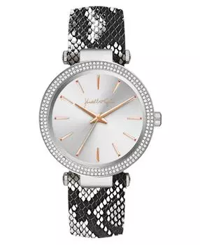 Женские аналоговые часы черно-белые со змеиным ремешком из нержавеющей стали, 40 мм Kendall + Kylie