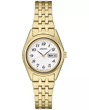 Женские аналоговые часы Essentials с золотистым браслетом из нержавеющей стали, 25 мм Seiko, белый