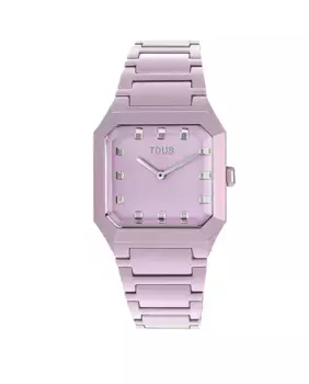 Женские аналоговые часы Karat Squared с розовым алюминиевым браслетом Tous