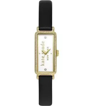 Женские аналоговые часы Kate Spade New York Rosedale с черным кожаным ремешком, черный