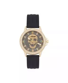 Женские аналоговые часы с кварцевым матовым черным силиконовым ремешком, 38 мм Ed Hardy, черный