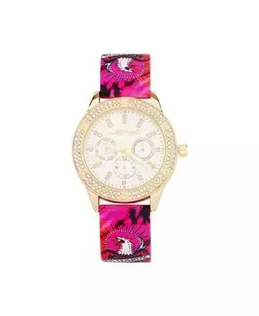 Женские аналоговые часы с кварцевым матовым розовым силиконовым ремешком, 38 мм Ed Hardy, розовый