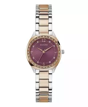 Женские аналоговые двухцветные часы из стали, 30 мм GUESS, мультиколор
