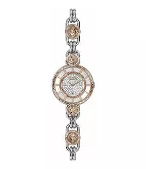 Женские аналоговые двухцветные часы Versus By Versace Les Docks с кристаллами и браслетом из нержавеющей стали, мультиколор