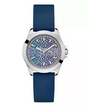 Женские аналоговые синие силиконовые часы 36 мм GUESS, синий