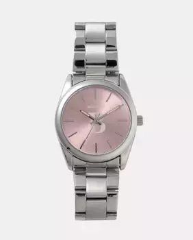 Женские аналоговые стальные часы со светло-розовым циферблатом Brownie, серебряный