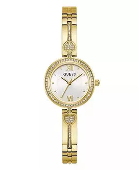 Женские аналоговые золотистые часы из нержавеющей стали, 27 мм GUESS, желтый
