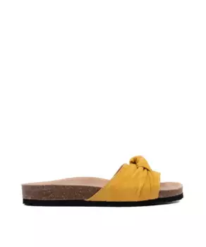 Женские анатомические сандалии на плоской подошве с бантиком CASTELL MENORCA, желтый