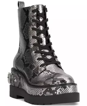 Женские армейские ботильоны на танкетке Imelda на шнуровке Jessica Simpson, серебро