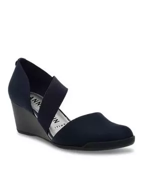 Женские асимметричные босоножки Tara Sport на танкетке Anne Klein, синий