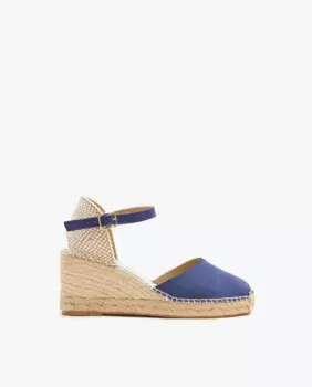 Женские эспадрильи Atria на танкетке, подошва из 100% экологического джута star love, синий