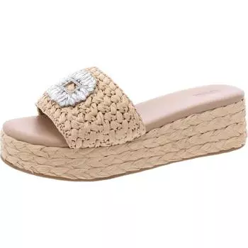 Женские эспадрильи Blakee с открытым носком и платформой INC, цвет natural raffia