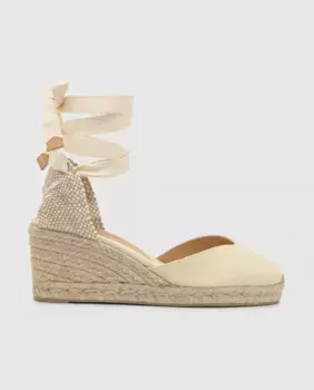 Женские эспадрильи Chiara на танкетке из органического хлопка с застежкой-лентой Castaer, цвет Crudo