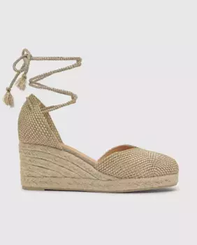 Женские эспадрильи Cora на танкетке со шнуровкой Castaer, золото