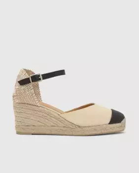 Женские эспадрильи Coraline на танкетке с кожаным носком и застежкой-браслетом Castaer, цвет Crudo