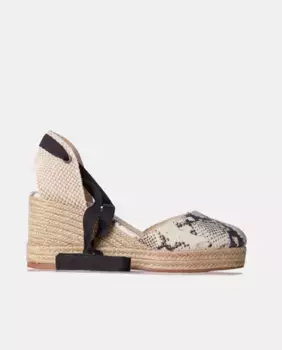 Женские эспадрильи из кожи питона натурального цвета Farrutx, бежевый