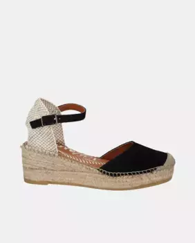 Женские эспадрильи из кожи с пряжкой на танкетке yuteflex Viguera, чёрный