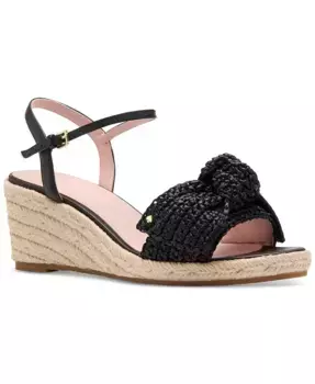 Женские эспадрильи Leandra на клиновидной подошве с ремешками из рафии kate spade new york, черный
