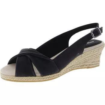 Женские эспадрильи MAUREEN из искусственной кожи с открытой пяткой на каблуке Easy Street, черный