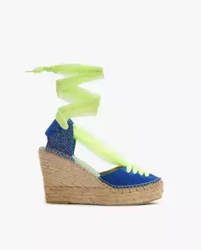 Женские эспадрильи Meridia121 на танкетке, подошва из 100 % экологического джута star love, синий