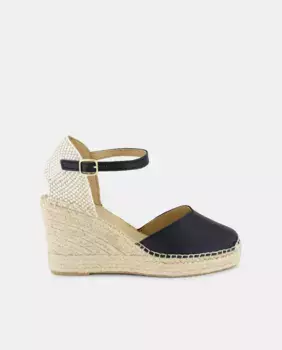 Женские эспадрильи на джутовой танкетке и перекрещенным верхом Latouche, чёрный