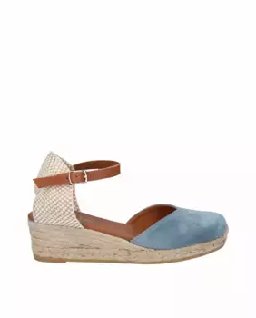 Женские эспадрильи на низкой танкетке из кожи Viguera, синий