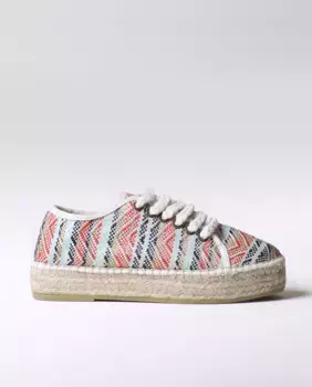 Женские эспадрильи на платформе из принтованной ткани со шнуровкой Toni Pons, мультиколор