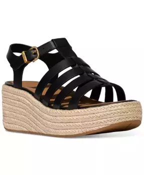 Женские эспадрильи на платформе с кожаным клином FitFlop, черный