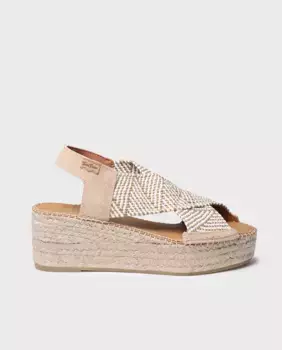 Женские эспадрильи на платформе с перекрестными вставками из двухцветной резинки Toni Pons, серый