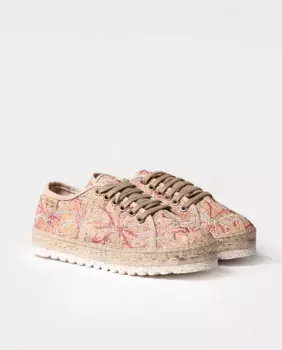 Женские эспадрильи на плоской подошве из принтованной ткани со шнуровкой Toni Pons, мультиколор