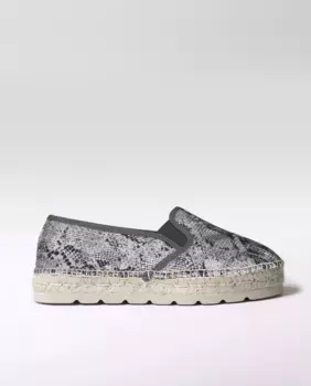 Женские эспадрильи на плоской подошве из принтованной ткани на резинках Toni Pons, черный