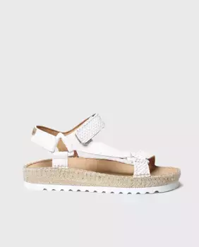 Женские эспадрильи на плоской подошве из ткани на застежке-липучке Toni Pons, белый