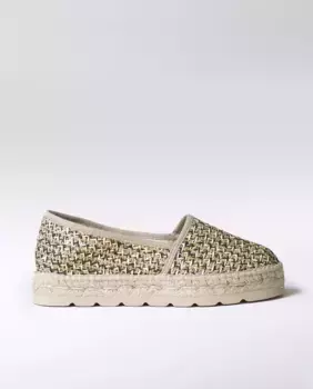Женские эспадрильи на плоской подошве из ткани с принтом Toni Pons, золотой