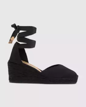 Женские эспадрильи на танкетке Carina Dish из органического хлопка с застежкой-лентой Castaer, черный