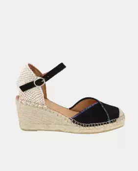 Женские эспадрильи на танкетке Iria из пергамента с блестящим верхом Fabiolas, черный