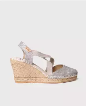 Женские эспадрильи на танкетке из блестящей ткани Toni Pons, золотой