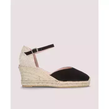 Женские эспадрильи на танкетке из черной замши Pretty Ballerinas, черный